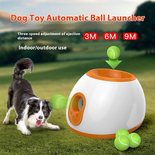 Automatic Dog Ball Launcher for Small Dogs – Dog Ball Thrower for Indoor Outdoor with PET Intelligence Ball Dispenser Dog Toy The Third Gear Adjustable Tennis Pitching Machine Jes Mart