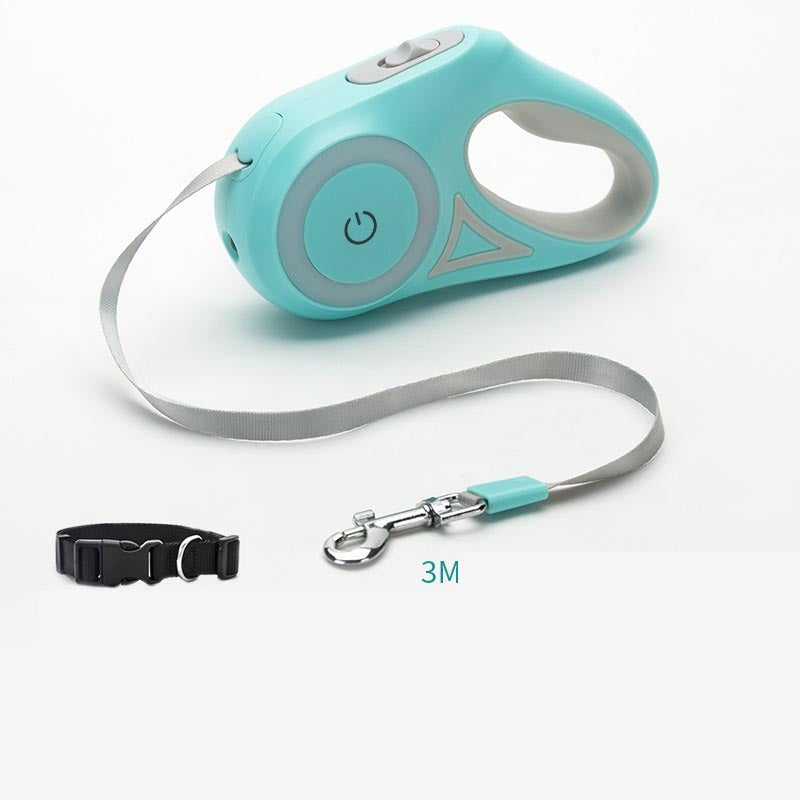Dog Leash Retractable Leash And Dog Collar Spotlight Automatic Pet Dog Cat Traction Rope For Small Medium Dogs Pet Product Jes Mart