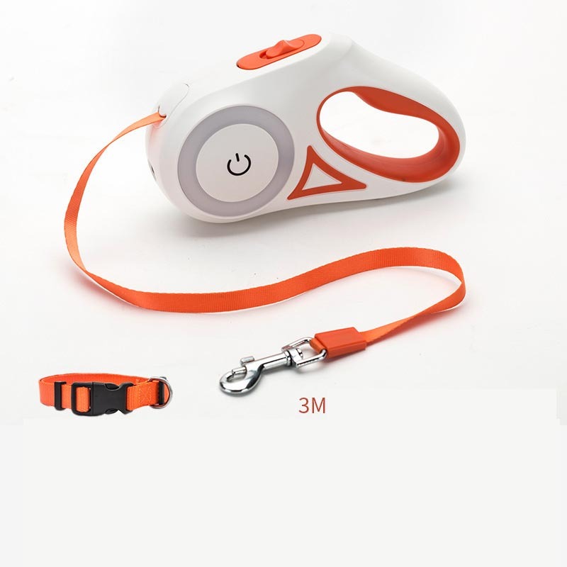 Dog Leash Retractable Leash And Dog Collar Spotlight Automatic Pet Dog Cat Traction Rope For Small Medium Dogs Pet Product Jes Mart