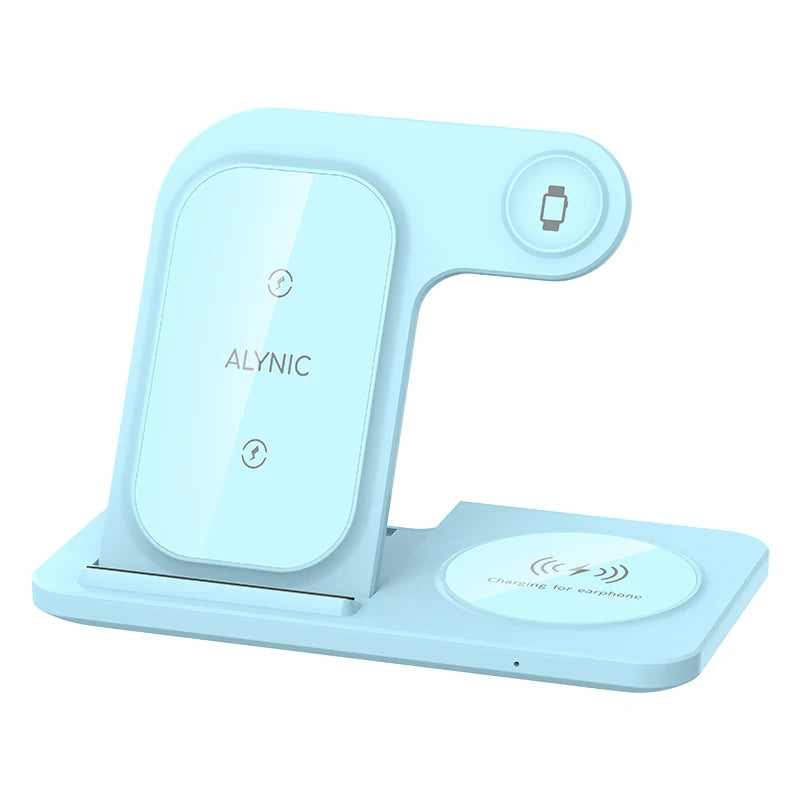 3 in 1 Wireless Charger Stand Pad For iPhone 17 16 15 14 13 12 X Max Foldable Fast Charging Station Dock For IWatch 8 7 SE AirPods Pro Jes Mart