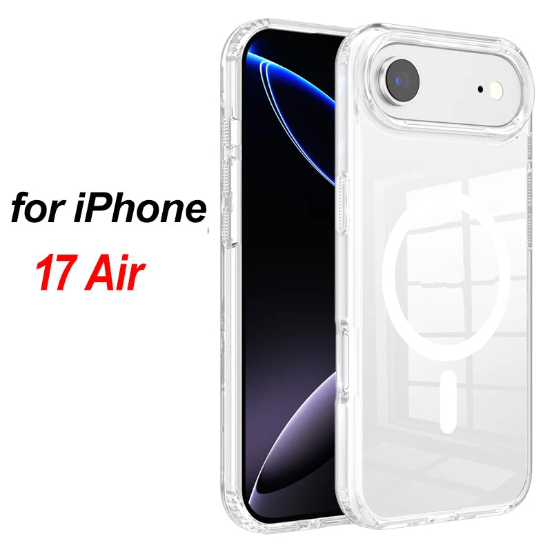 IPhone 17 For Magsafe Wireless Charge Magnetic Case for IPhone 17 17Air 17Pro Max Shockproof Transparent Shell PC Clear Cover for IPhone17 Jes Mart