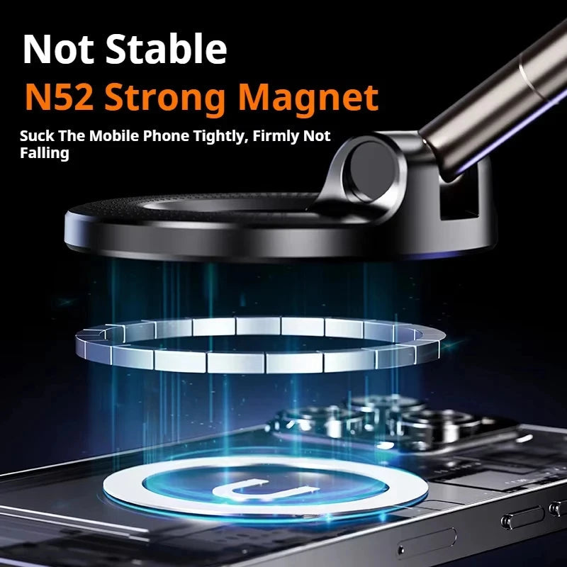 2026 Upgraded Vacuum Magnetic Car Phone Holder 360° Reinforced -Xiaomi Magsafe Car Phone Holder Suction Cup Vacuum Magnetic Phone Stand 360° rotatable and Foldable Suction Cup Phone Holder Jes Mart