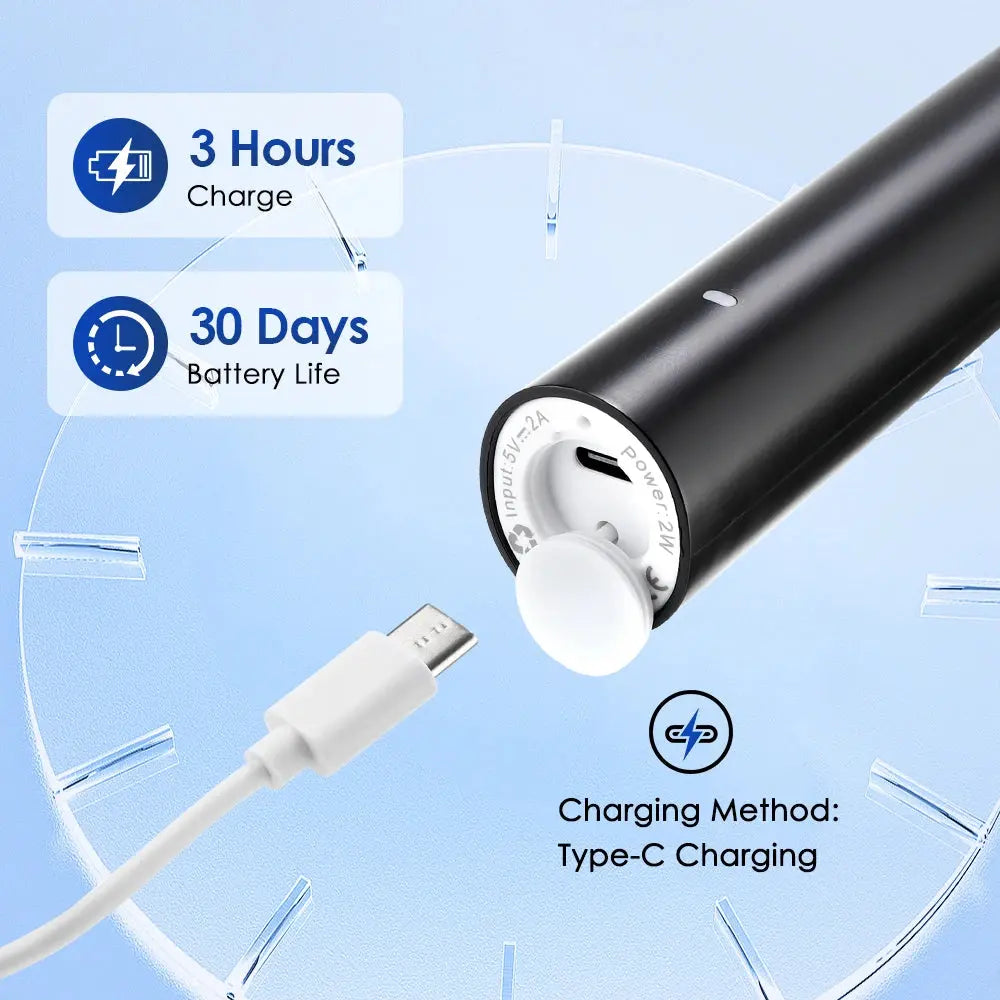 Rechargeable Rotary Electric Toothbrush 5 Modes Sonic Tooth Brush For Adults Rotating Toothbrushes Plaque Remover Teeth Cleaner Jes Mart