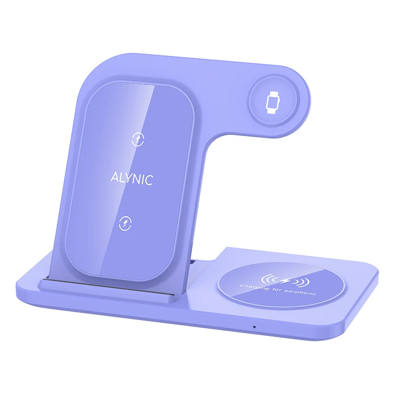 3 in 1 Wireless Charger Stand Pad For iPhone 17 16 15 14 13 12 X Max Foldable Fast Charging Station Dock For IWatch 8 7 SE AirPods Pro Jes Mart
