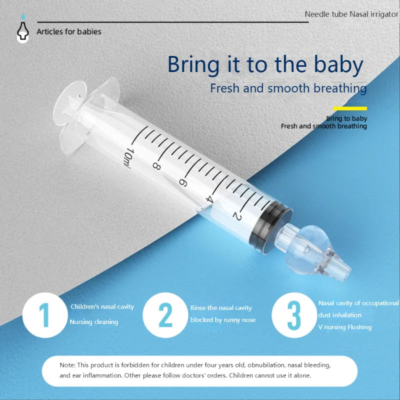 Silicone Baby Nasal Aspirator Syringe Baby Nose Cleaner Kids Rhinitis Nasal Washer Reusable Nasal Irrigator Washing for Children Jes Mart