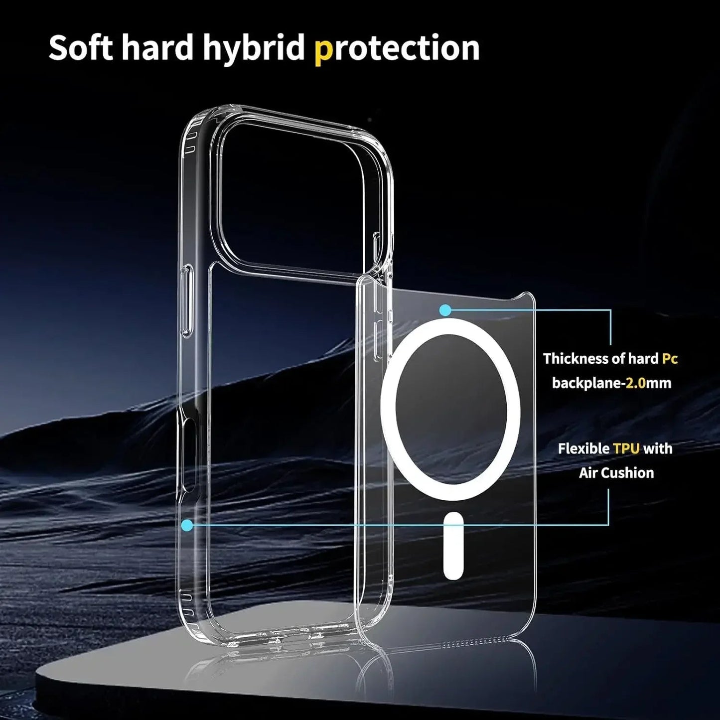 IPhone 17 For Magsafe Wireless Charge Magnetic Case for IPhone 17 17Air 17Pro Max Shockproof Transparent Shell PC Clear Cover for IPhone17 Jes Mart