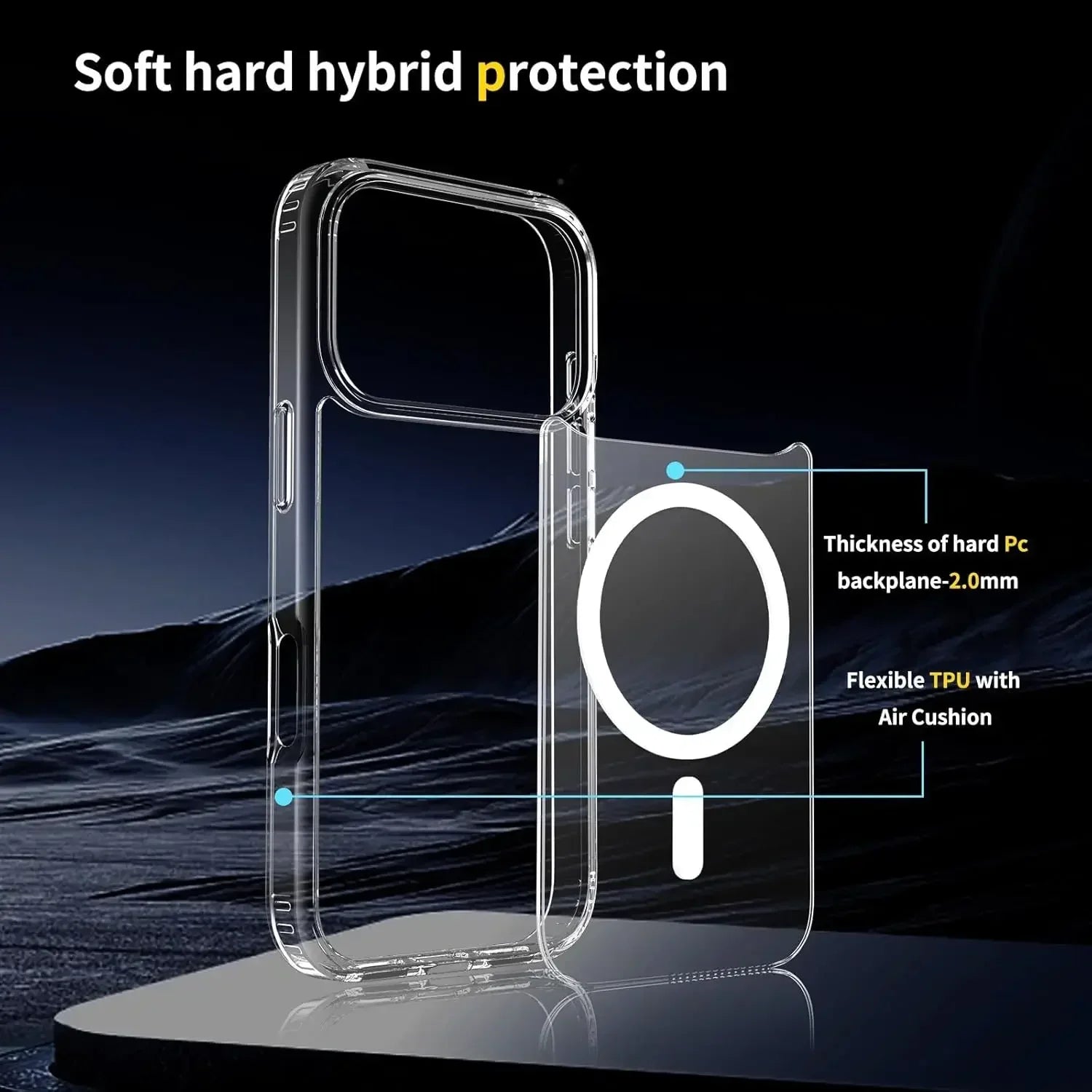 IPhone 17 For Magsafe Wireless Charge Magnetic Case for IPhone 17 17Air 17Pro Max Shockproof Transparent Shell PC Clear Cover for IPhone17 Jes Mart