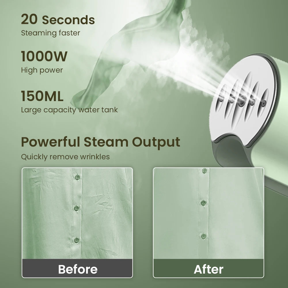 Sejoy Handheld Garment Steamers 150ml Portable Fabric Steamer Fast-Heat 1000W Steam Iron Cleaner for Home Travelling 220v/110v Jes Mart