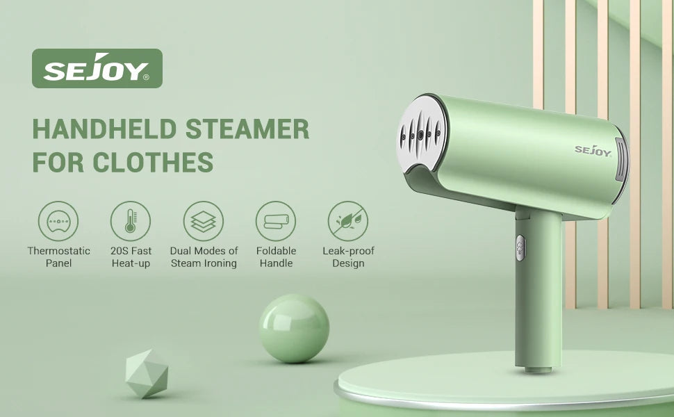Sejoy Handheld Garment Steamers 150ml Portable Fabric Steamer Fast-Heat 1000W Steam Iron Cleaner for Home Travelling 220v/110v Jes Mart