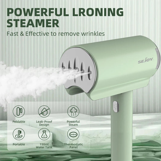 Sejoy Handheld Garment Steamers 150ml Portable Fabric Steamer Fast-Heat 1000W Steam Iron Cleaner for Home Travelling 220v/110v Jes Mart