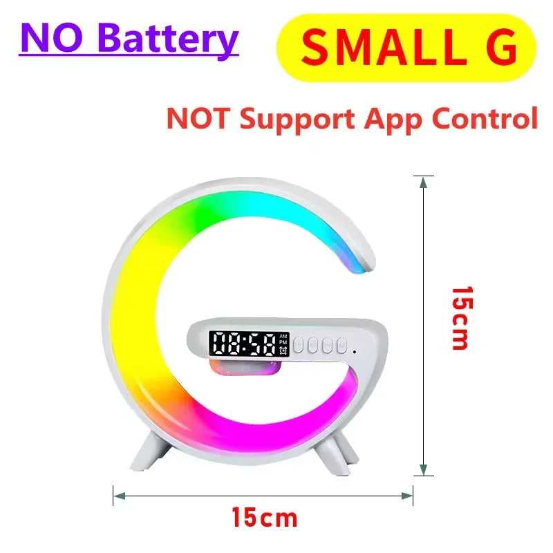 Multifunction Wireless Charger Stand Pad RGB Light Alarm Clock Speaker For iPhone Samsung Xiaomi Mini Fast Charging Dock Station Jes Mart