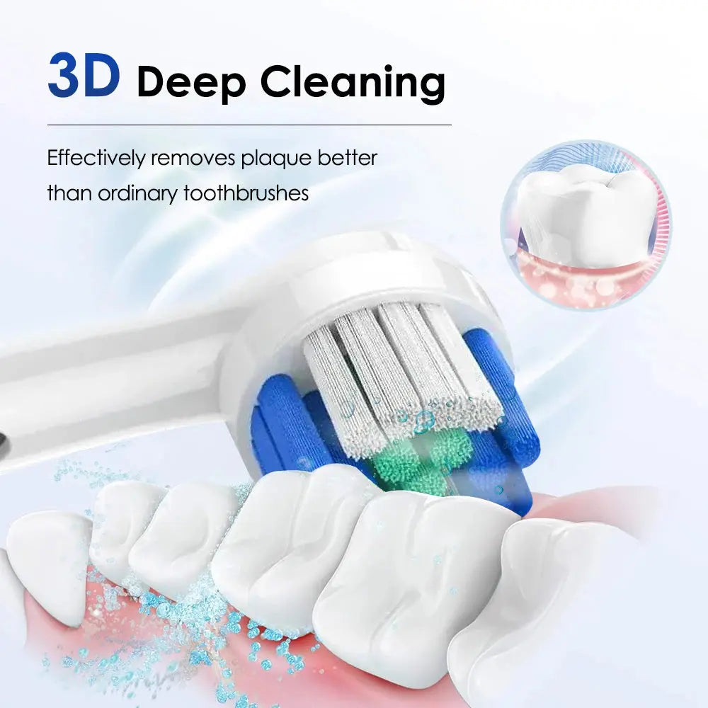 Rechargeable Rotary Electric Toothbrush 5 Modes Sonic Tooth Brush For Adults Rotating Toothbrushes Plaque Remover Teeth Cleaner Jes Mart