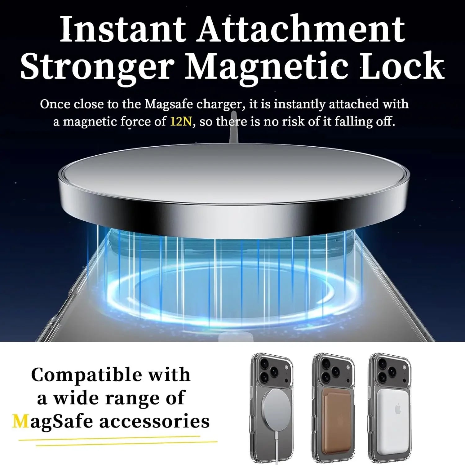 IPhone 17 For Magsafe Wireless Charge Magnetic Case for IPhone 17 17Air 17Pro Max Shockproof Transparent Shell PC Clear Cover for IPhone17 Jes Mart