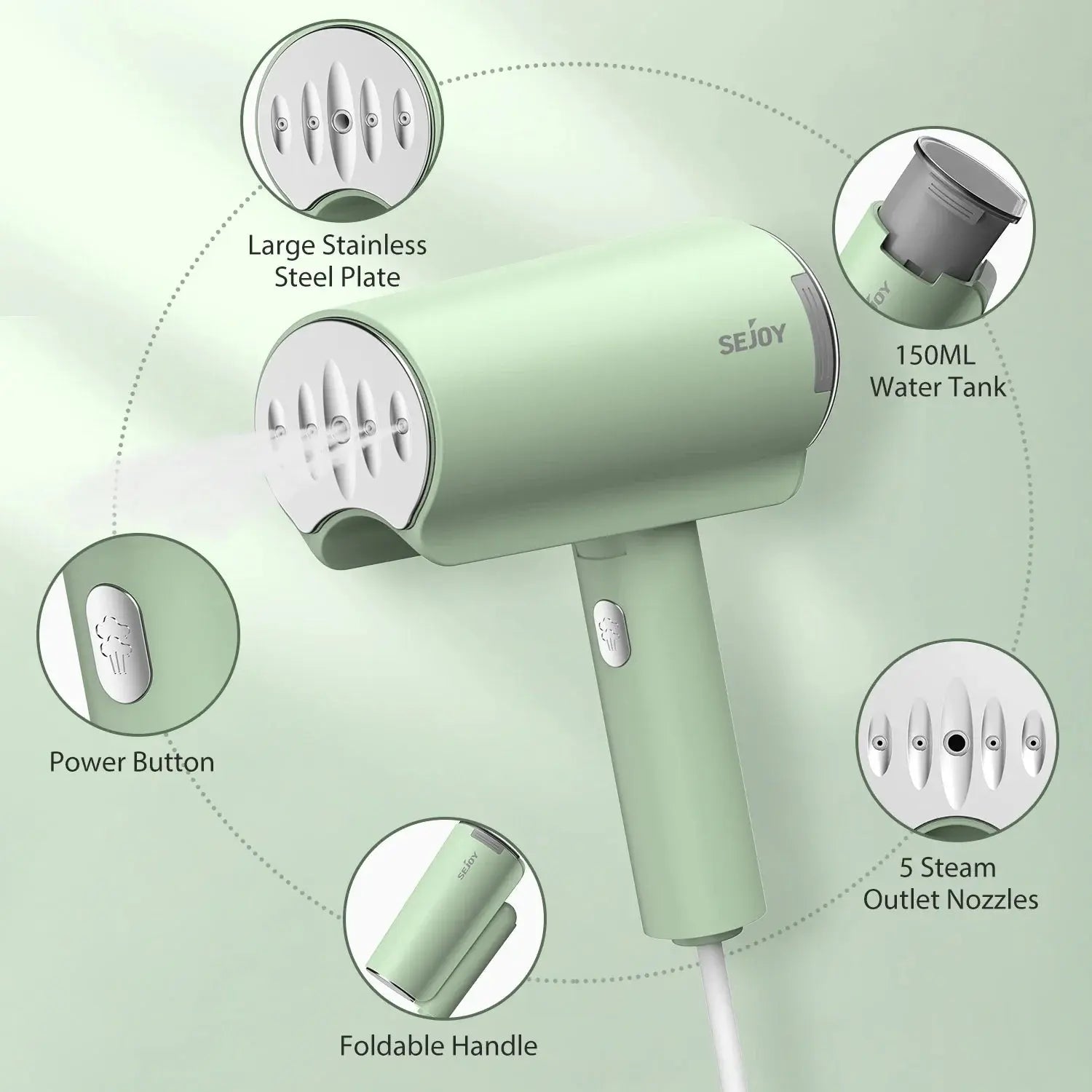 Electric Hanging Steam Cleaner Garment Steamers Iron for Home Travel Mite Removal handheld Steamer Garment Ironing Clothes Jes Mart