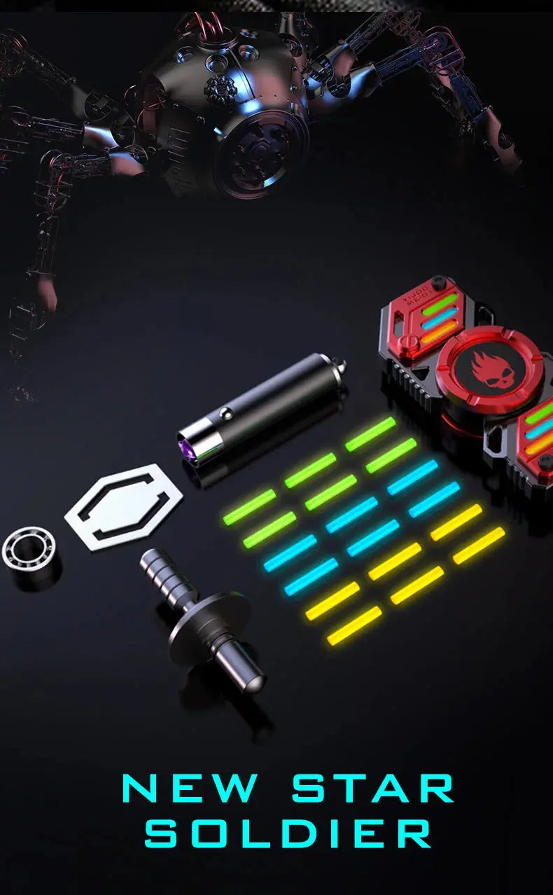 Light Effect 729 Combinations Fidget Spinner Metal Toys For Men Funny Gyro Fingertip Antistress EDC Hand Stress Relief Gifts Jes Mart