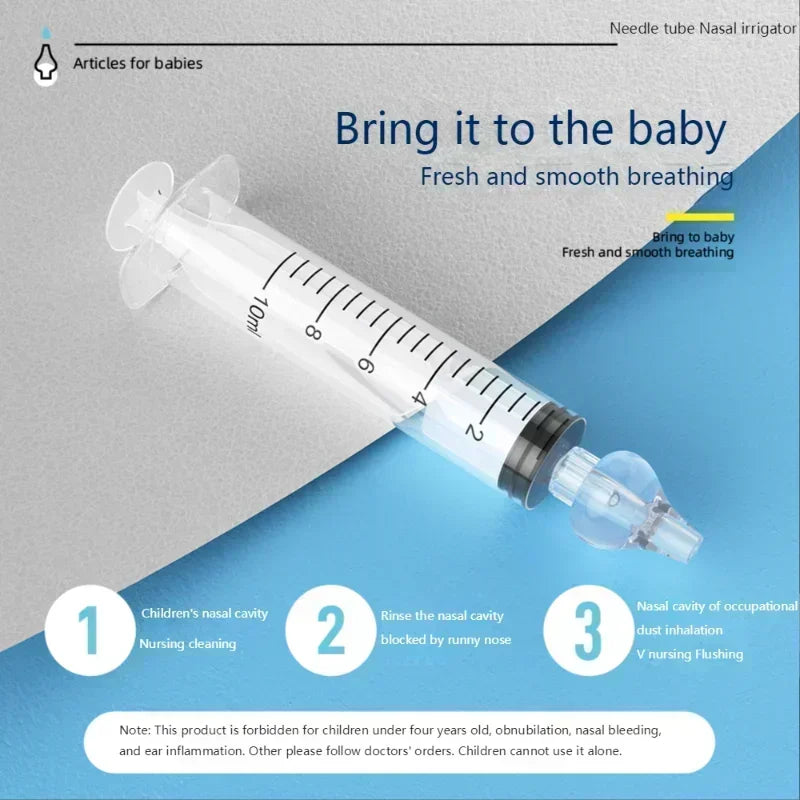 Silicone Baby Nasal Aspirator Syringe Baby Nose Cleaner Kids Rhinitis Nasal Washer Reusable Nasal Irrigator Washing for Children Jes Mart