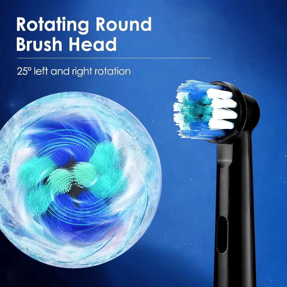 Rechargeable Rotary Electric Toothbrush 5 Modes Sonic Tooth Brush For Adults Rotating Toothbrushes Plaque Remover Teeth Cleaner Jes Mart