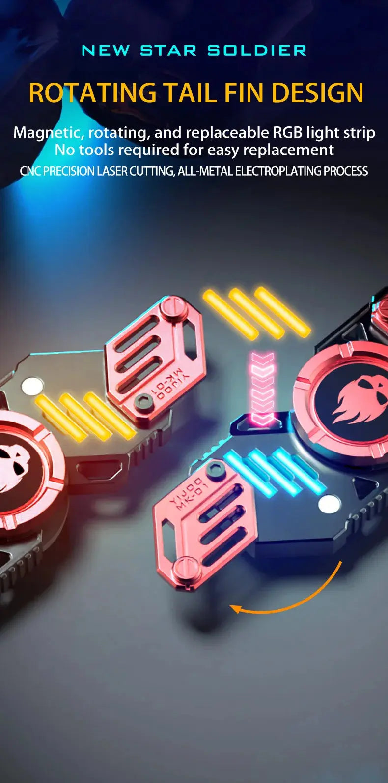 Light Effect 729 Combinations Fidget Spinner Metal Toys For Men Funny Gyro Fingertip Antistress EDC Hand Stress Relief Gifts Jes Mart