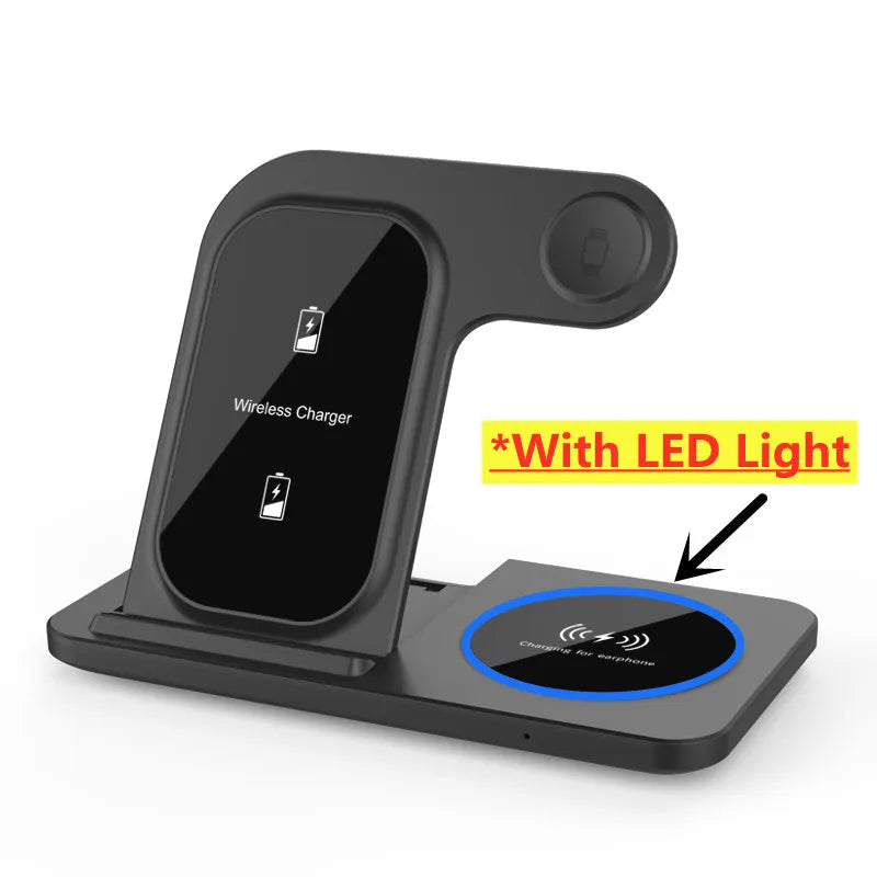 3 in 1 Wireless Charger Stand Pad For iPhone 17 16 15 14 13 12 X Max Foldable Fast Charging Station Dock For IWatch 8 7 SE AirPods Pro Jes Mart