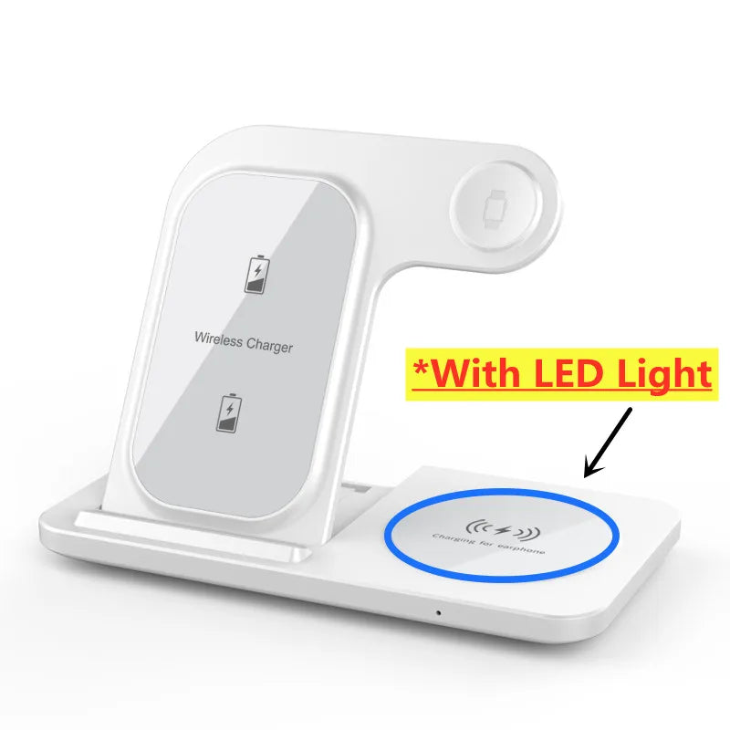 3 in 1 Wireless Charger Stand Pad For iPhone 17 16 15 14 13 12 X Max Foldable Fast Charging Station Dock For IWatch 8 7 SE AirPods Pro Jes Mart