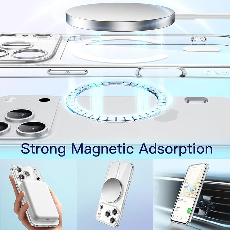 iPhone 17Pro & iPhone17ProMax Magnetic Magsafe Wireless Charging Case For iPhone 17 Pro Max Hybrid Hybrid Hard Cover For Apple