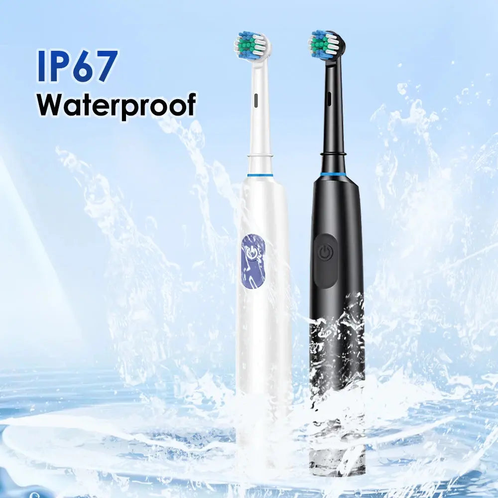 Rechargeable Rotary Electric Toothbrush 5 Modes Sonic Tooth Brush For Adults Rotating Toothbrushes Plaque Remover Teeth Cleaner Jes Mart