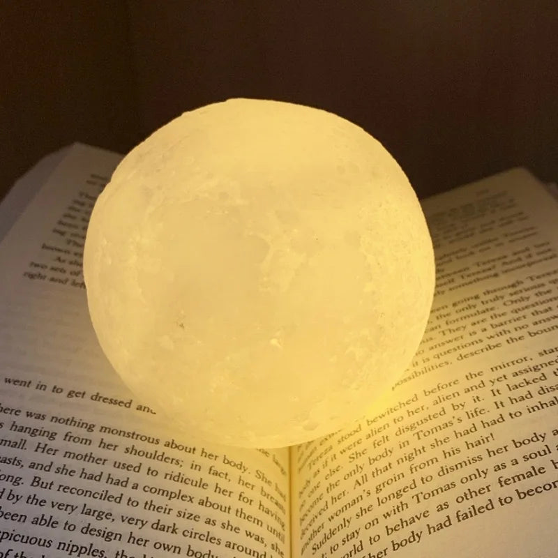 Moon Lamp LED Night Light Battery Powered With Stand Starry Lamp Bedroom Decor Night Lights Kids Gift Moon Lamp Jes Mart
