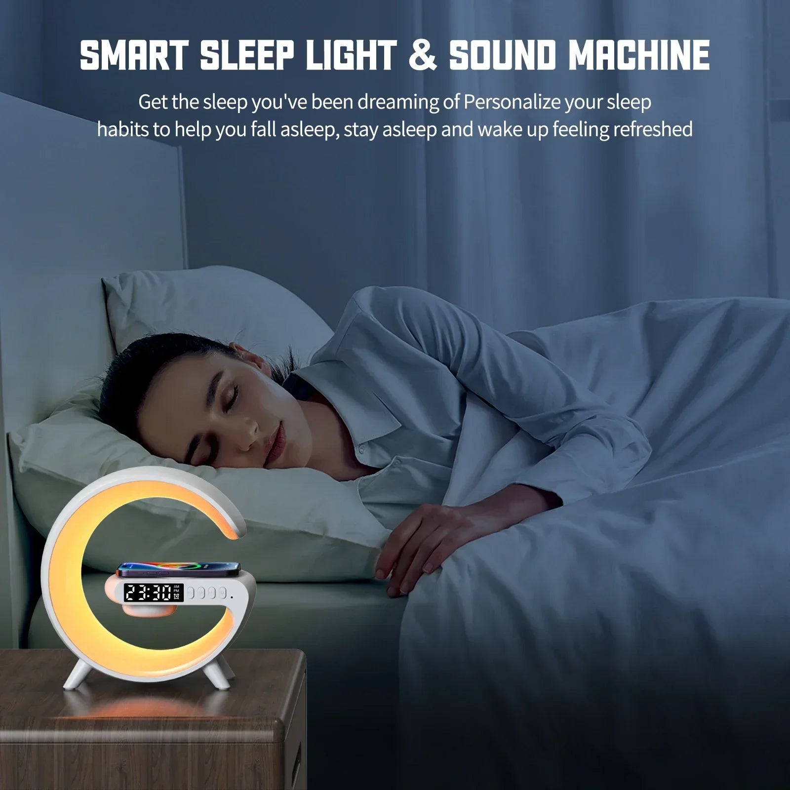 Multifunction Wireless Charger Stand Pad RGB Light Alarm Clock Speaker For iPhone Samsung Xiaomi Mini Fast Charging Dock Station Jes Mart