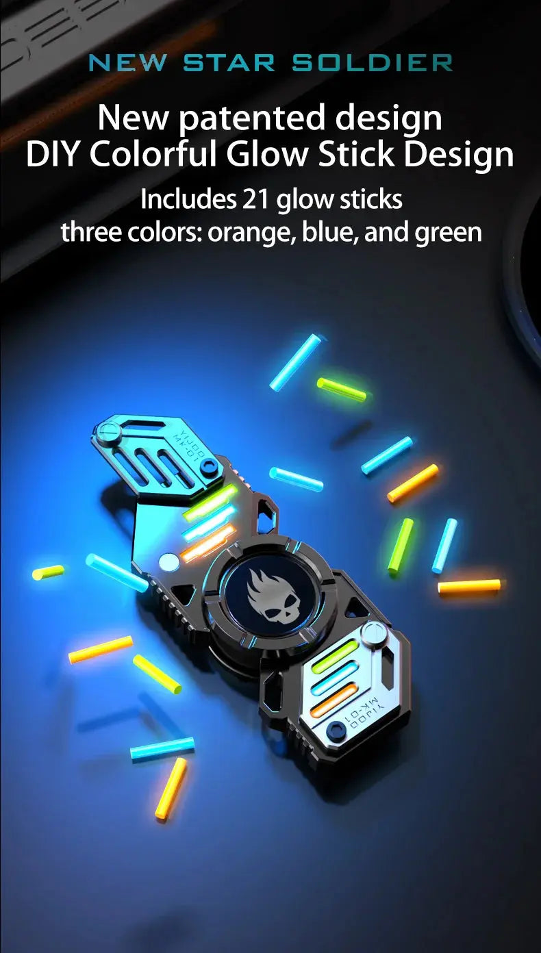 Light Effect 729 Combinations Fidget Spinner Metal Toys For Men Funny Gyro Fingertip Antistress EDC Hand Stress Relief Gifts Jes Mart