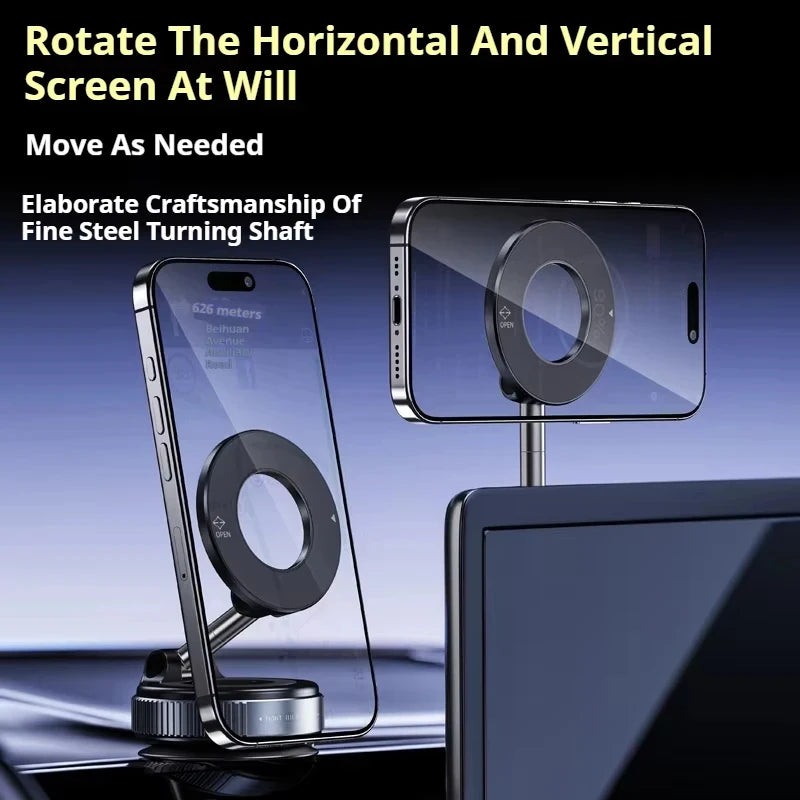 2026 Upgraded Vacuum Magnetic Car Phone Holder 360° Reinforced -Xiaomi Magsafe Car Phone Holder Suction Cup Vacuum Magnetic Phone Stand 360° rotatable and Foldable Suction Cup Phone Holder Jes Mart