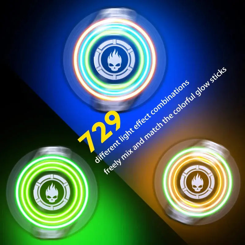 Light Effect 729 Combinations Fidget Spinner Metal Toys For Men Funny Gyro Fingertip Antistress EDC Hand Stress Relief Gifts Jes Mart