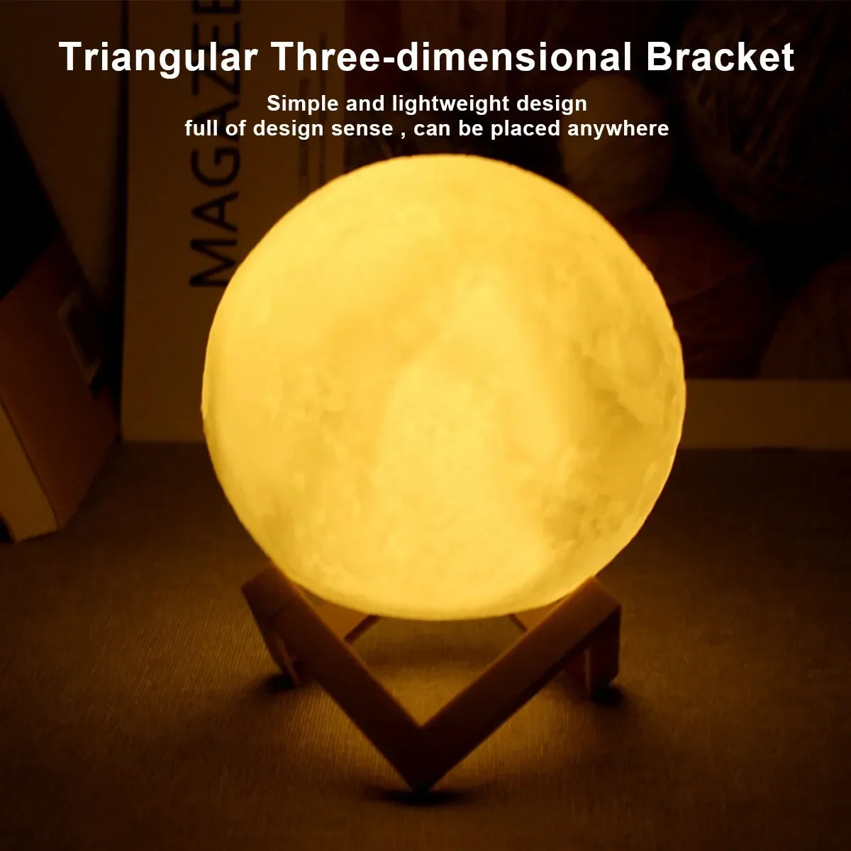 Moon Lamp LED Night Light Battery Powered With Stand Starry Lamp Bedroom Decor Night Lights Kids Gift Moon Lamp Jes Mart