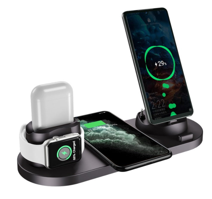 6-in-1 Fast Wireless Charging Station for iPhone -Wireless Charger For IPhone Fast Charger For Phone Fast Charging Pad For Phone Watch 6 In 1 Charging Dock Station Jes Mart