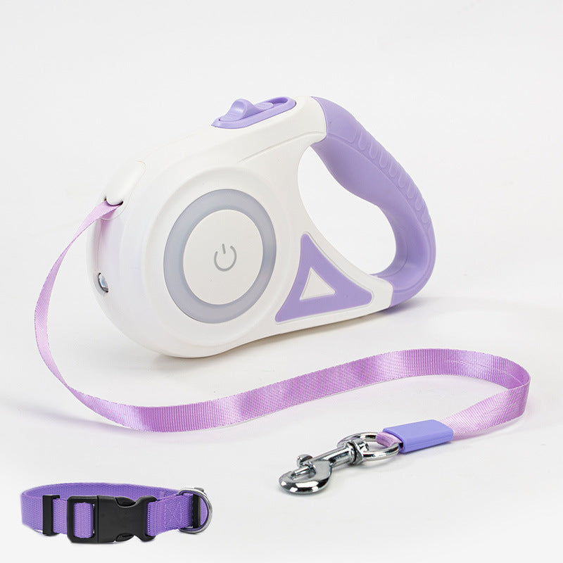 Dog Leash Retractable Leash And Dog Collar Spotlight Automatic Pet Dog Cat Traction Rope For Small Medium Dogs Pet Product Jes Mart