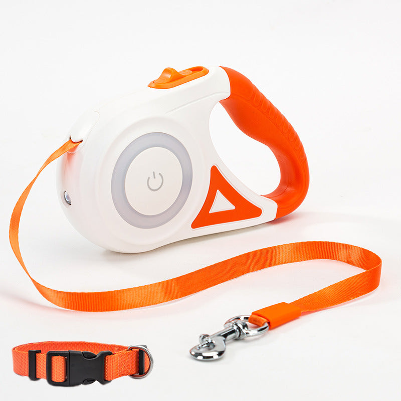 Dog Leash Retractable Leash And Dog Collar Spotlight Automatic Pet Dog Cat Traction Rope For Small Medium Dogs Pet Product Jes Mart