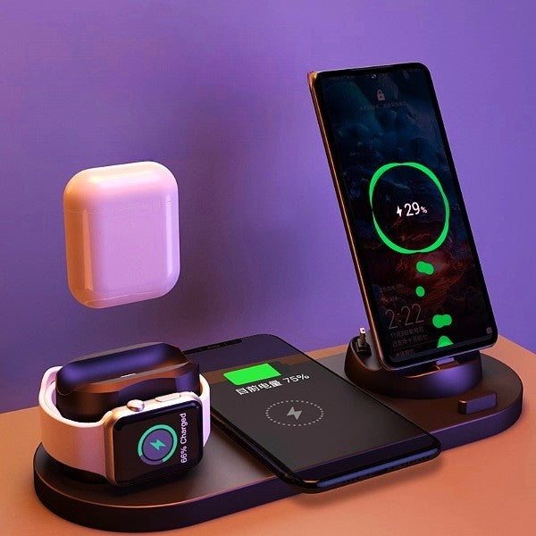 6-in-1 Fast Wireless Charging Station for iPhone -Wireless Charger For IPhone Fast Charger For Phone Fast Charging Pad For Phone Watch 6 In 1 Charging Dock Station Jes Mart