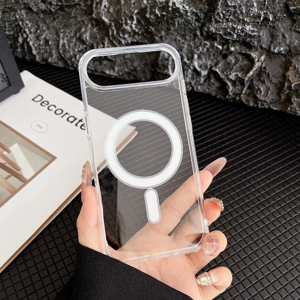 iphone 17 case cover Transparent Original Magnetic Phone Case for iPhone 17 16 15 14 Plus 13 12 mini 11 Pro XS Max XR for Magsafe Acrylic Clear Cover