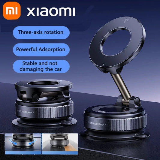2026 Upgraded Vacuum Magnetic Car Phone Holder 360° Reinforced -Xiaomi Magsafe Car Phone Holder Suction Cup Vacuum Magnetic Phone Stand 360° rotatable and Foldable Suction Cup Phone Holder Jes Mart