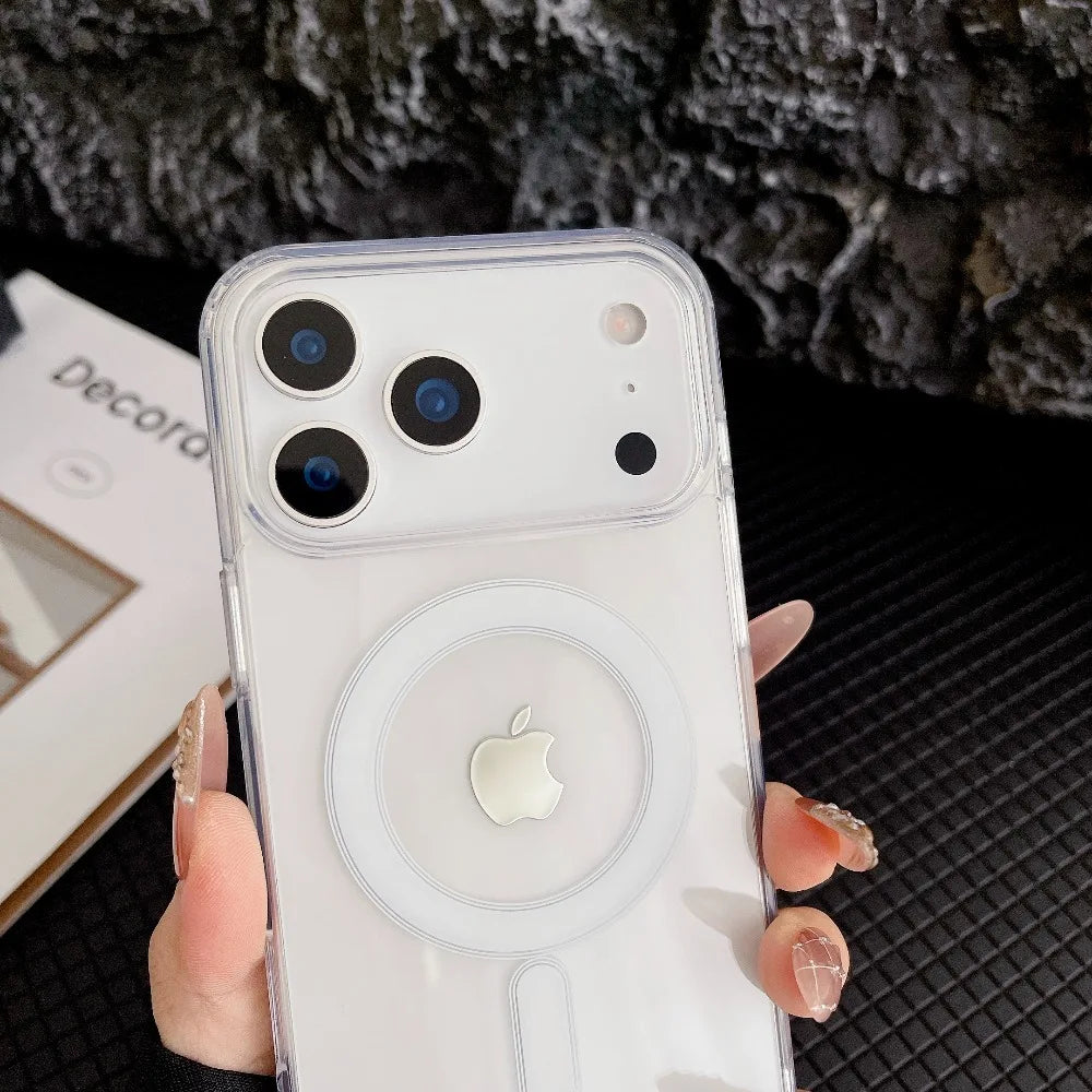 iphone 17 case cover Transparent Original Magnetic Phone Case for iPhone 17 16 15 14 Plus 13 12 mini 11 Pro XS Max XR for Magsafe Acrylic Clear Cover
