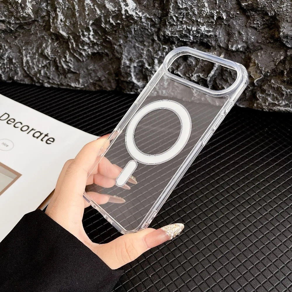 iphone 17 case cover Transparent Original Magnetic Phone Case for iPhone 17 16 15 14 Plus 13 12 mini 11 Pro XS Max XR for Magsafe Acrylic Clear Cover