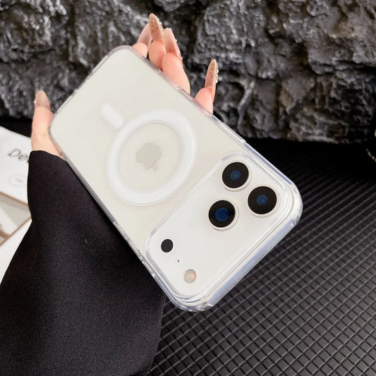 iphone 17 case cover Transparent Original Magnetic Phone Case for iPhone 17 16 15 14 Plus 13 12 mini 11 Pro XS Max XR for Magsafe Acrylic Clear Cover