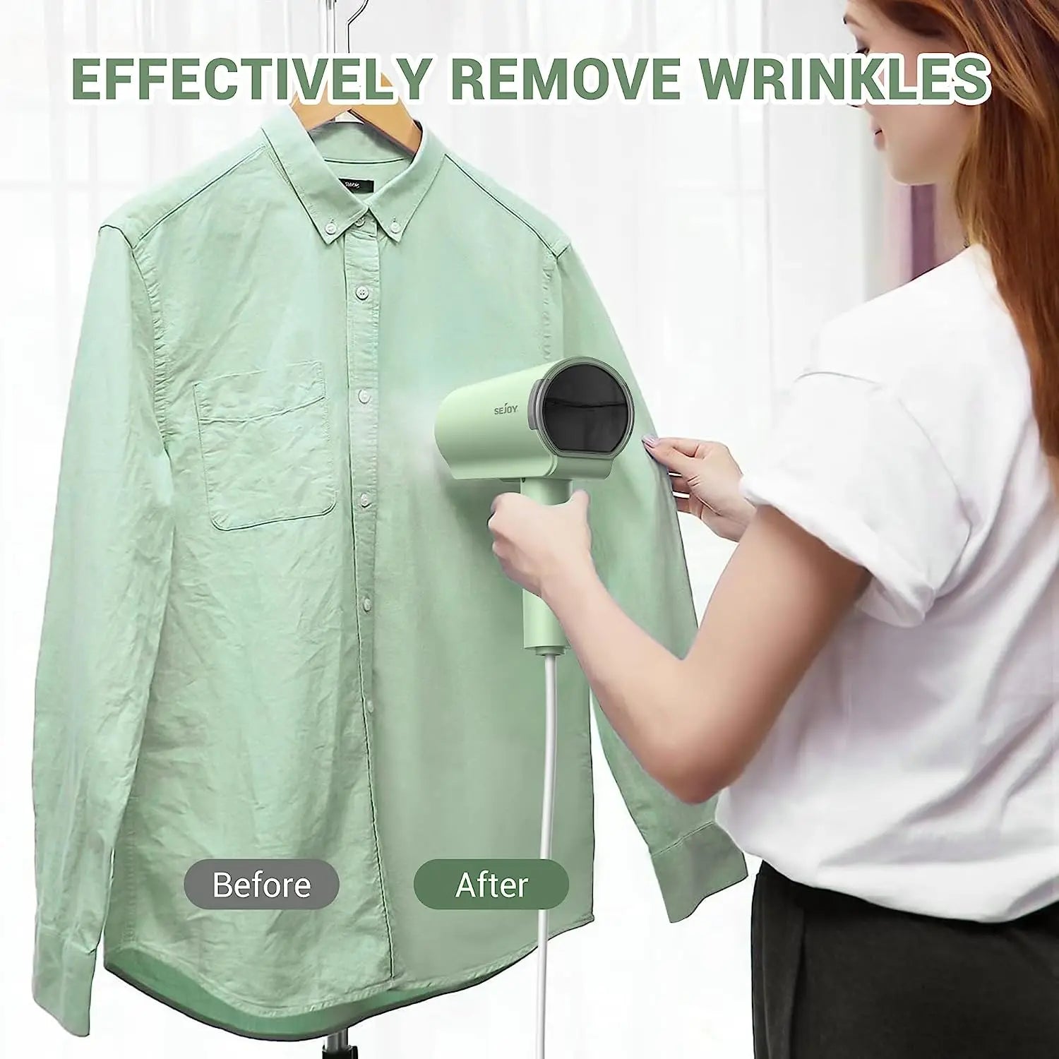 Sejoy Handheld Garment Steamers 150ml Portable Fabric Steamer Fast-Heat 1000W Steam Iron Cleaner for Home Travelling 220v/110v Jes Mart