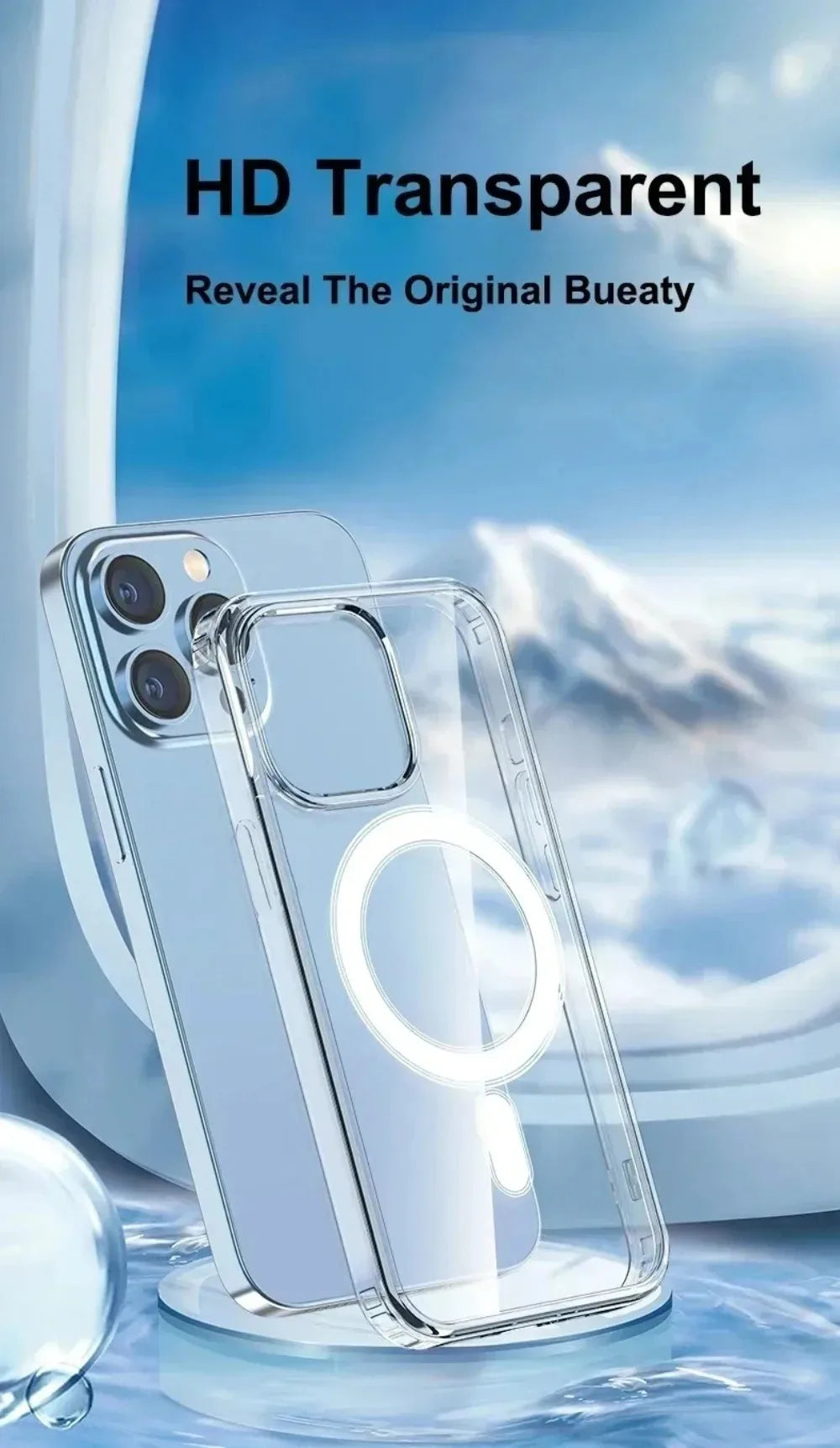 iphone 17 case cover Transparent Original Magnetic Phone Case for iPhone 17 16 15 14 Plus 13 12 mini 11 Pro XS Max XR for Magsafe Acrylic Clear Cover