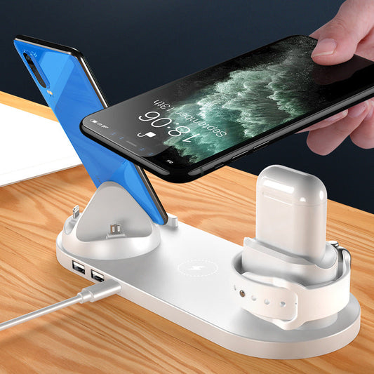 6-in-1 Fast Wireless Charging Station for iPhone -Wireless Charger For IPhone Fast Charger For Phone Fast Charging Pad For Phone Watch 6 In 1 Charging Dock Station Jes Mart