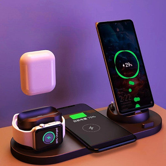 6-in-1 Fast Wireless Charging Station for iPhone -Wireless Charger For IPhone Fast Charger For Phone Fast Charging Pad For Phone Watch 6 In 1 Charging Dock Station Jes Mart